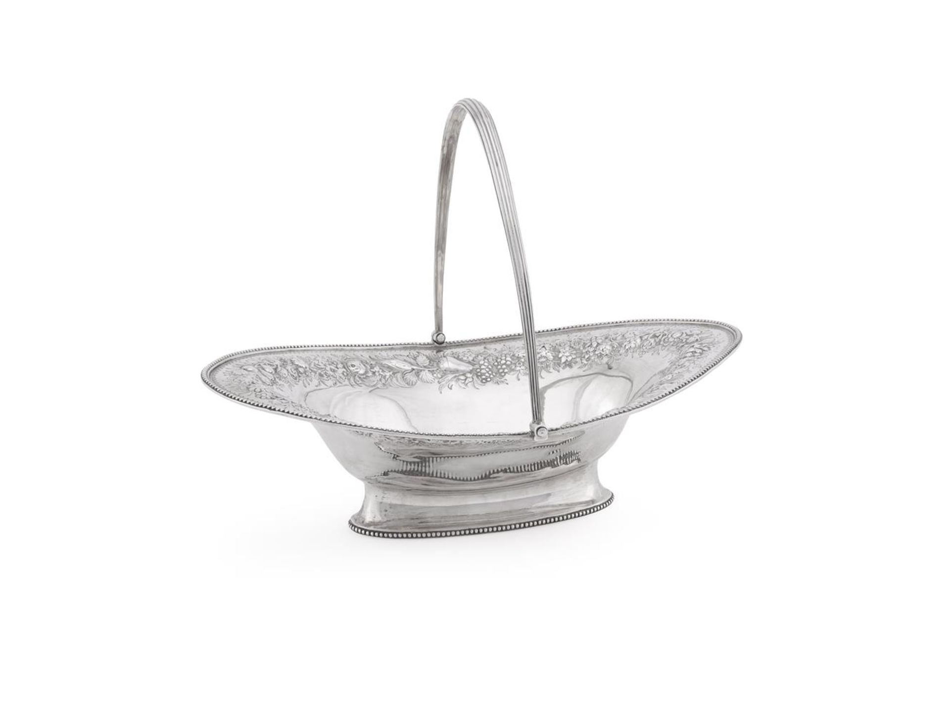 A GEORGE III SILVER OVAL PEDESTAL BASKET - Image 2 of 4