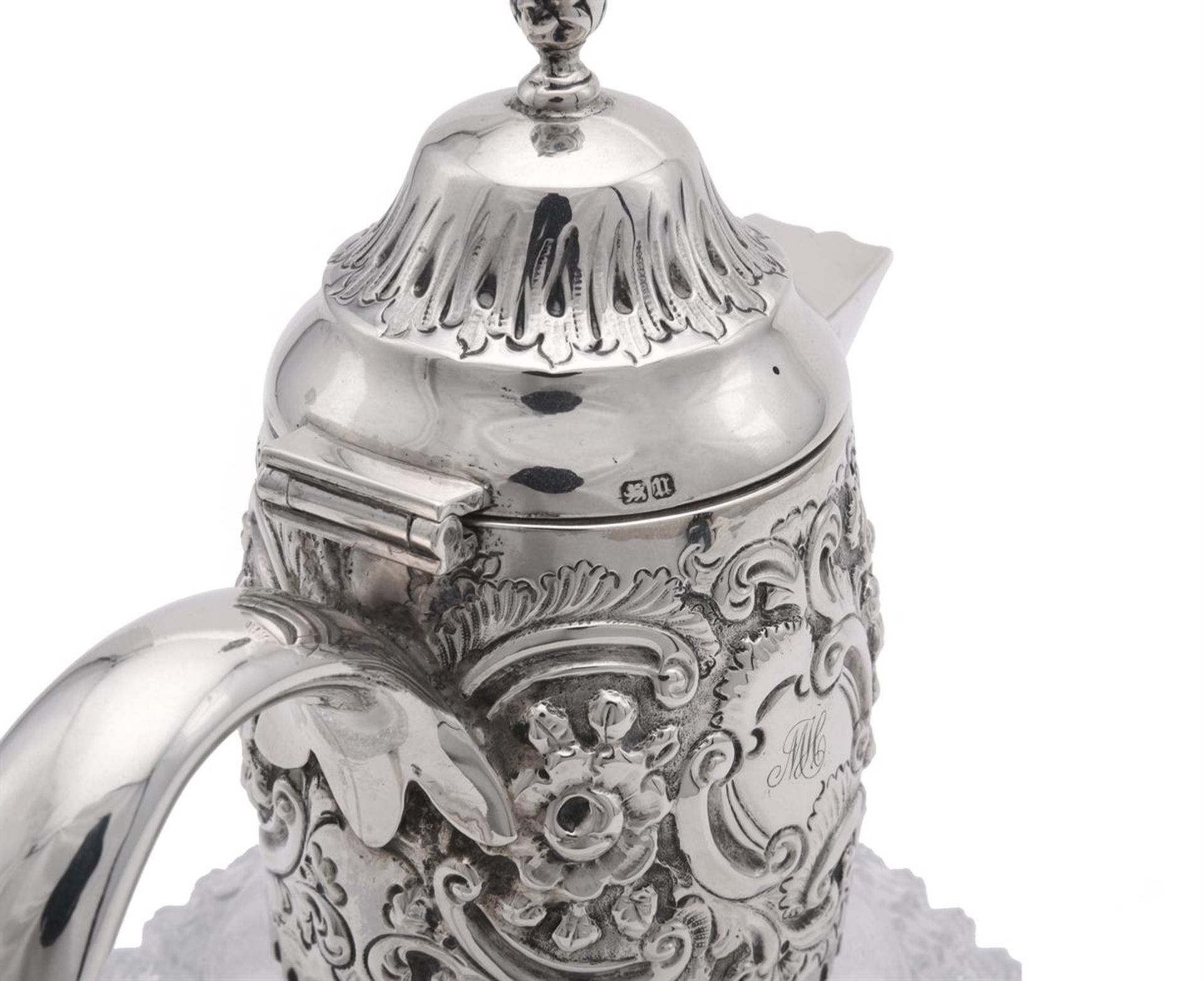 A VICTORIAN SILVER MOUNTED CUT GLASS CLARET JUG, PLANTE & CO. - Image 2 of 2