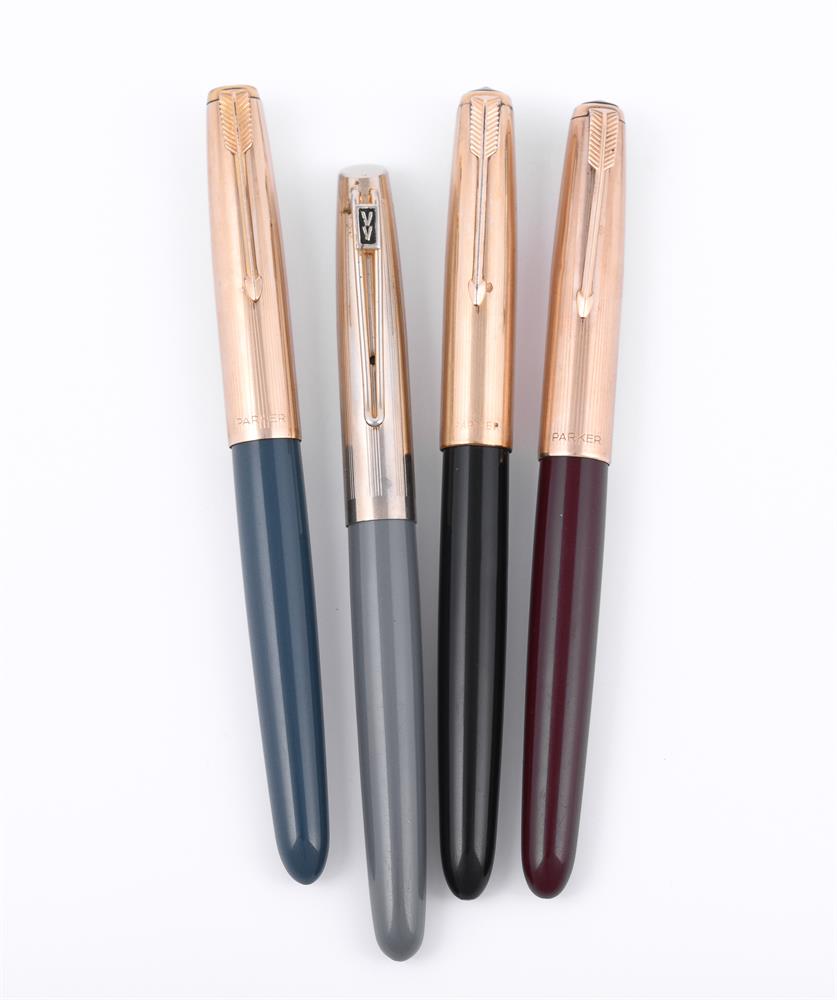 PARKER, 51, FOUR 1950S FOUNTAIN PENS