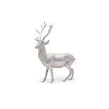 A SILVER MODEL OF A STAG