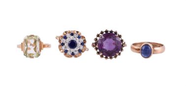 FOUR GEM SET DRESS RINGS