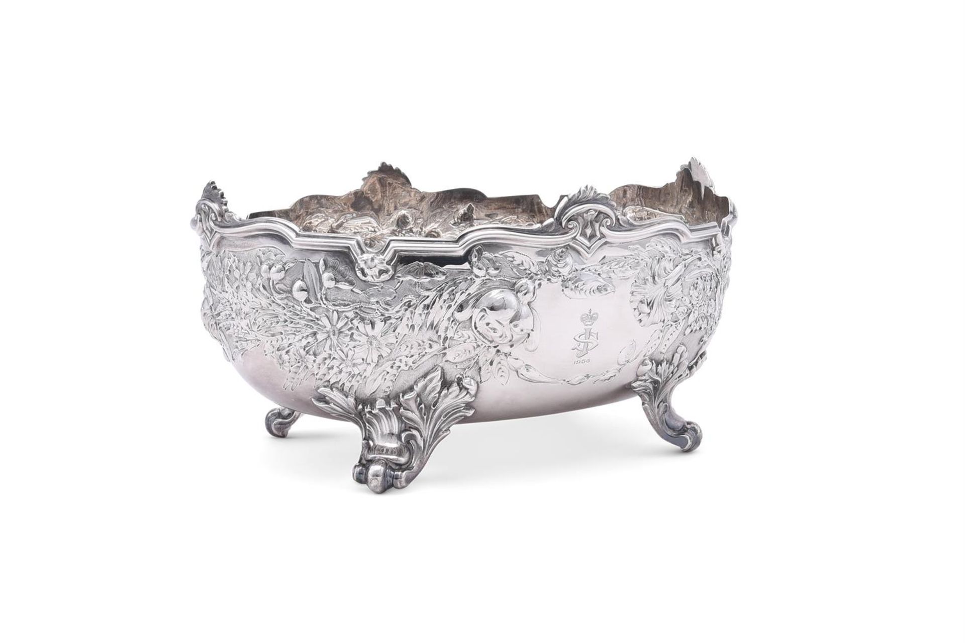 AN EDWARDIAN SILVER OVAL BOWL - Image 2 of 4