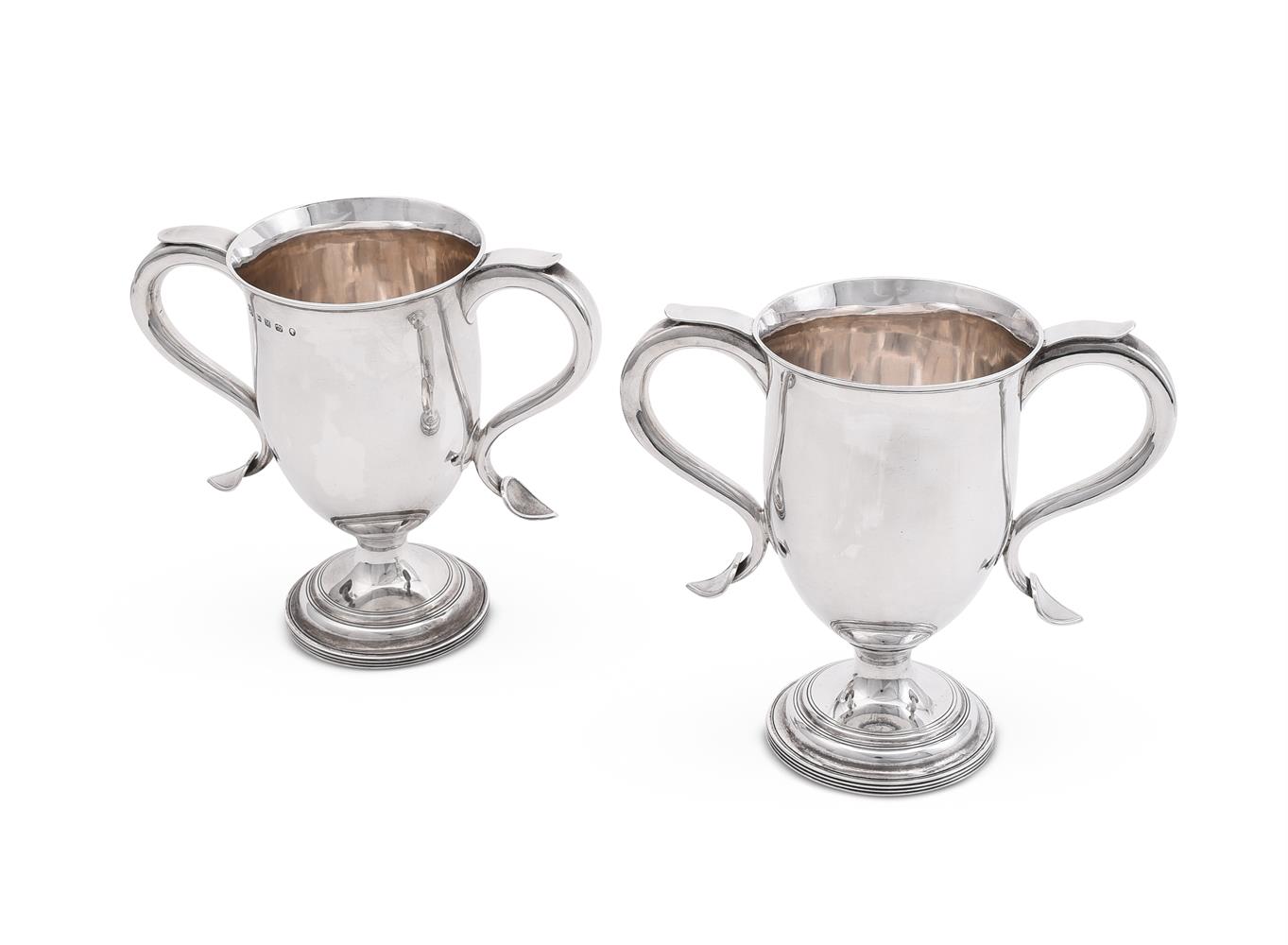 A PAIR OF VICTORIAN SILVER TWIN HANDLED CUPS