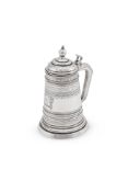 A RUSSIAN SILVER SLIGHTLY TAPERING TANKARD