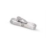 A SILVER COMBINATION NAPKIN RING AND CLIP