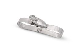 A SILVER COMBINATION NAPKIN RING AND CLIP