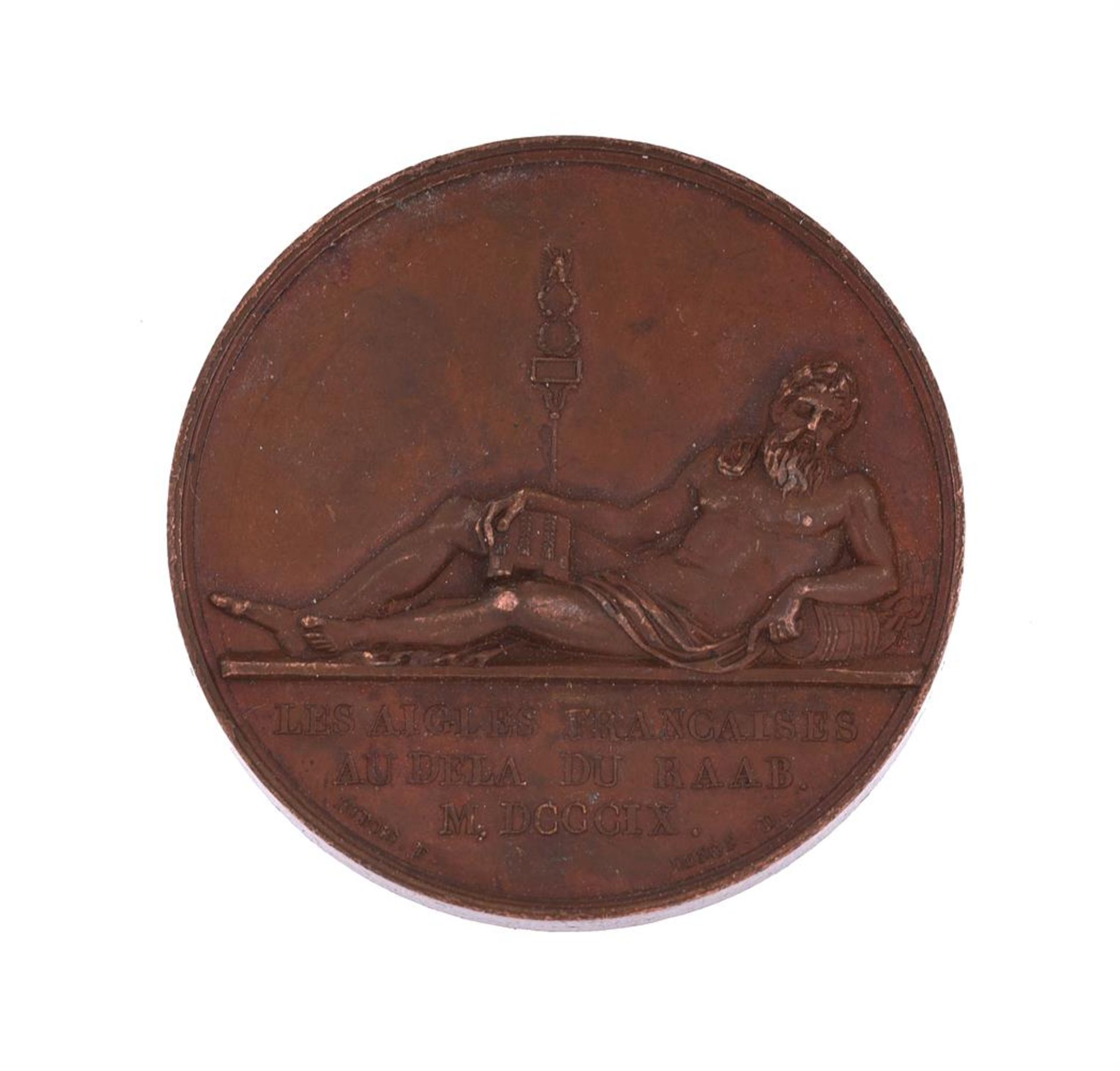FRANCE, NAPOLEON, BATTLE OF RAAB 1809, BRONZE MEDAL BY ANDRIEU AND DUBOIS