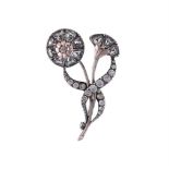 A LATE 19TH CENTURY PASTE FLOWER BROOCH