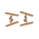 A PAIR OF 18 CARAT GOLD BATON CUFFLINKS, LONDON 1894