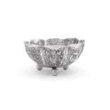 A MEXICAN SILVER SCALLOP SHAPED BOWL