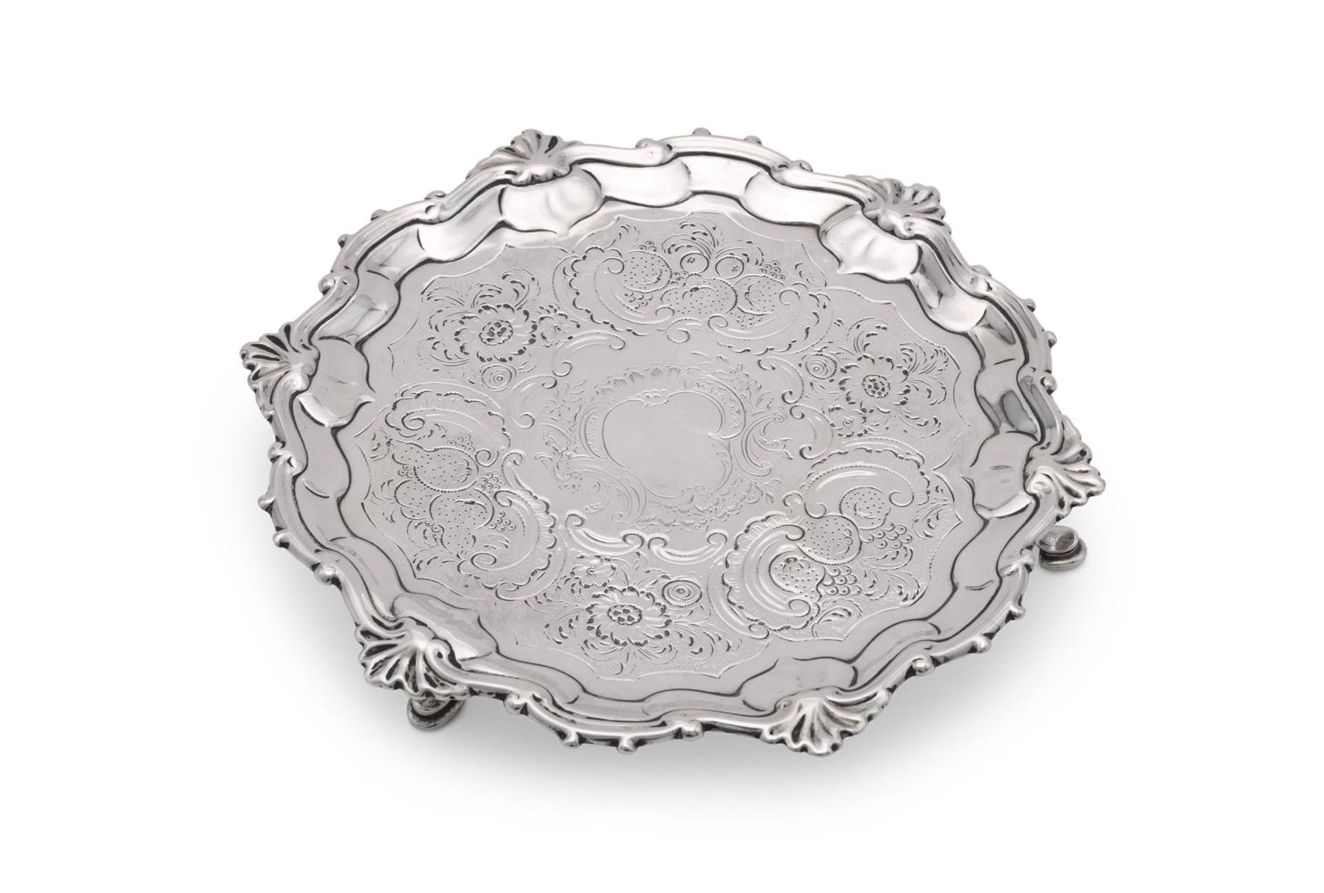 A LATE GEORGE II SILVER WAITER - Image 2 of 3