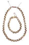 A GOLD REGENCY AND LATER CHAIN AND BRACELET