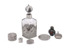 A COLLECTION OF SILVER COLOURED ITEMS