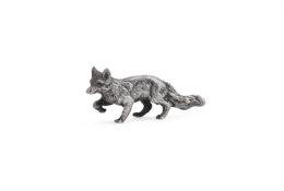 A SILVER MODEL OF A FOX, ASPREY