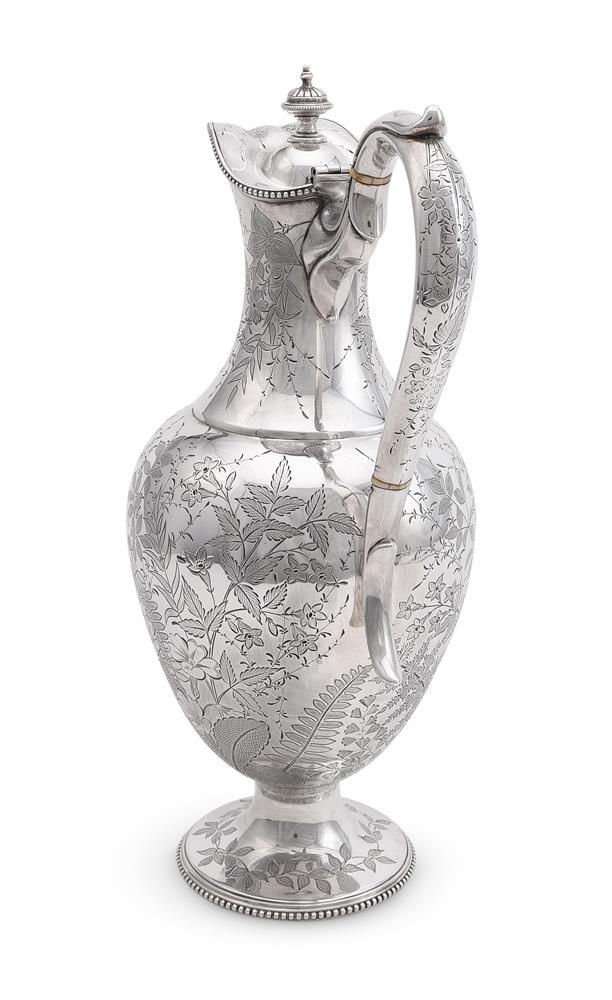 Y A VICTORIAN SILVER WINE FLAGON, ATKIN BROTHERS - Image 3 of 4