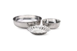 THREE ELECTRO-PLATED BOWLS