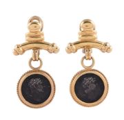 A PAIR OF ANTIQUE STYLE COIN EARRINGS