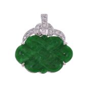 A JADE AND DIAMOND PENDANT