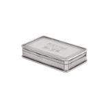 A WILLIAM IV SILVER SNUFF BOX, NATHANIEL MILLS