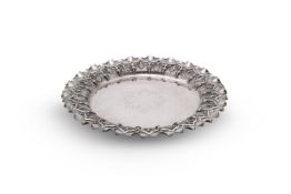 A PORTUGUESE SILVER COLOURED CIRCULAR PLATE