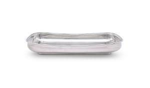 A GERMAN SILVER COLOURED OBLONG DISH
