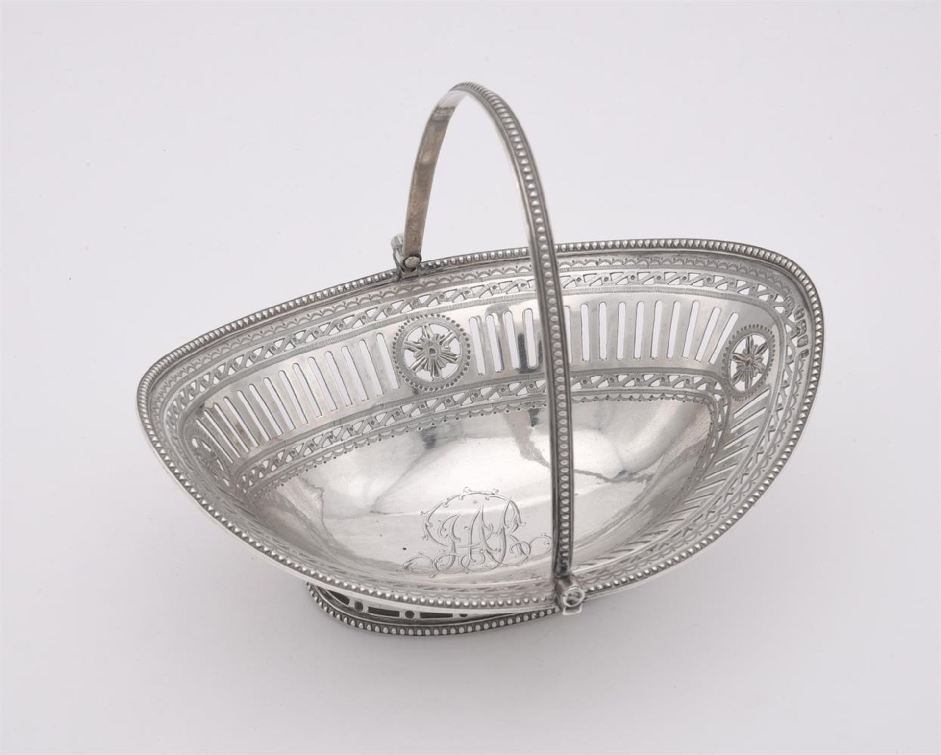 A GEORGE III SILVER SWING HANDLED DISH, HENRY HOLLAND - Image 2 of 4