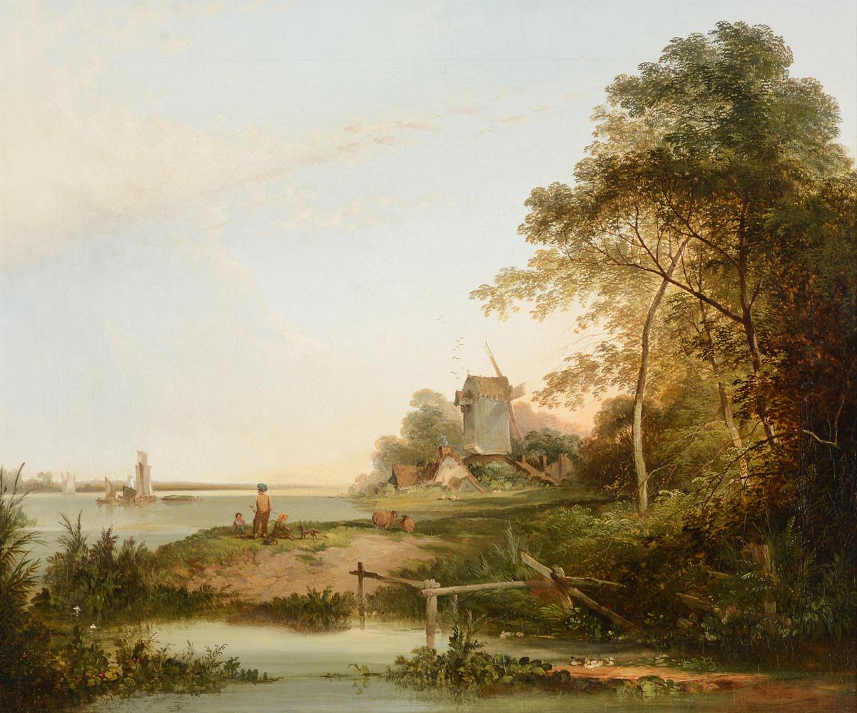 HENRY JOHN BODDINGTON (BRITISH 1811-1865), RIVERSCAPE WITH A WINDMILL