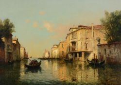 λ ANTOINE BOUVARD (FRENCH 1870-1956), VENETIAN CANAL WITH A GONDOLA