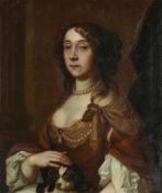 ENGLISH SCHOOL (17TH CENTURY), PORTRAIT OF A LADY WITH HER SPANIEL