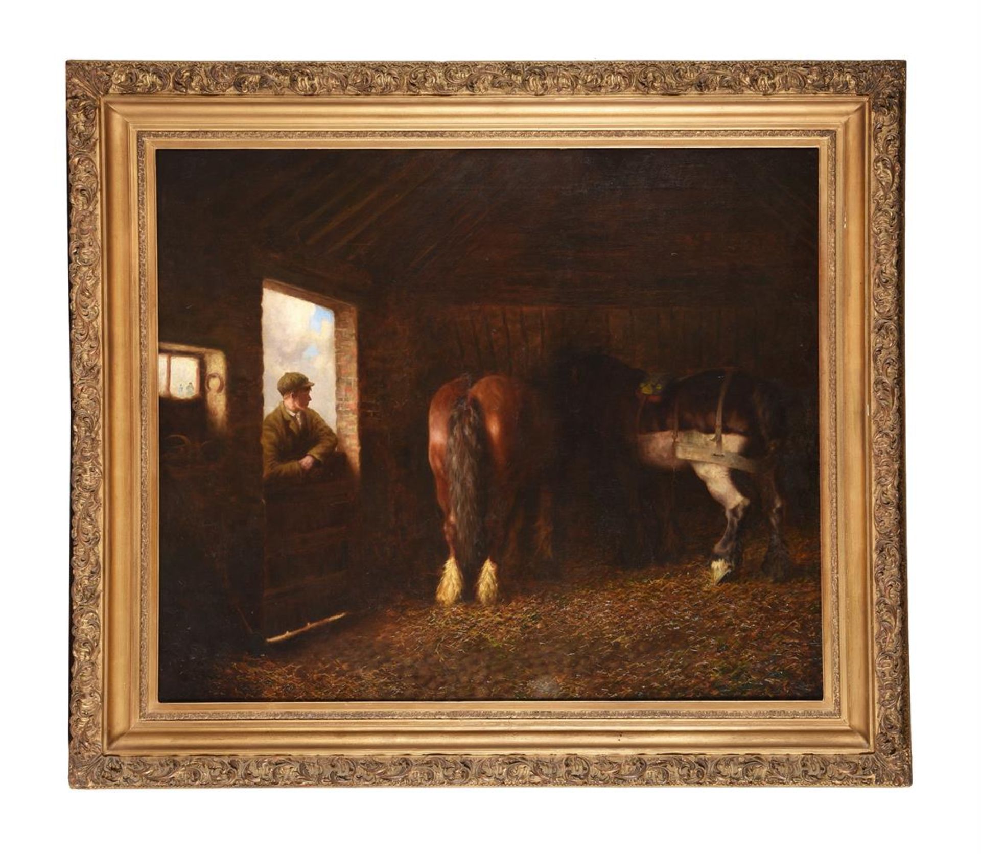 λ ALGERNON NEWTON (BRITISH 1880-1968), IN A CART-HORSE STABLE - Image 2 of 4