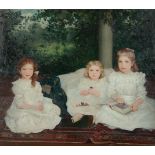 AUGUSTUS VINCENT TACK (AMERICAN 1870-1949), THREE SISTERS SEATED IN A LOGGIA WITH A GARDEN BEYOND