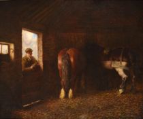 λ ALGERNON NEWTON (BRITISH 1880-1968), IN A CART-HORSE STABLE