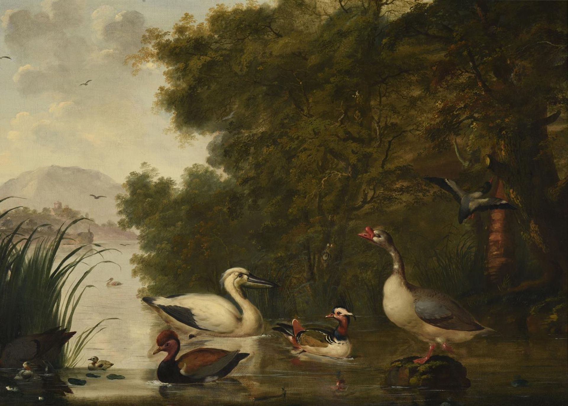 ATTRIBUTED TO MARMADUKE CRADDOCK (BRITISH 1660-1717), PELICAN, GOOSE AND DUCKS