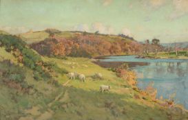 λ SAMUEL JOHN LAMORNA BIRCH (BRITISH 1869-1955), A GOLDEN AFTERNOON, LUNE VALLEY AT HALTON