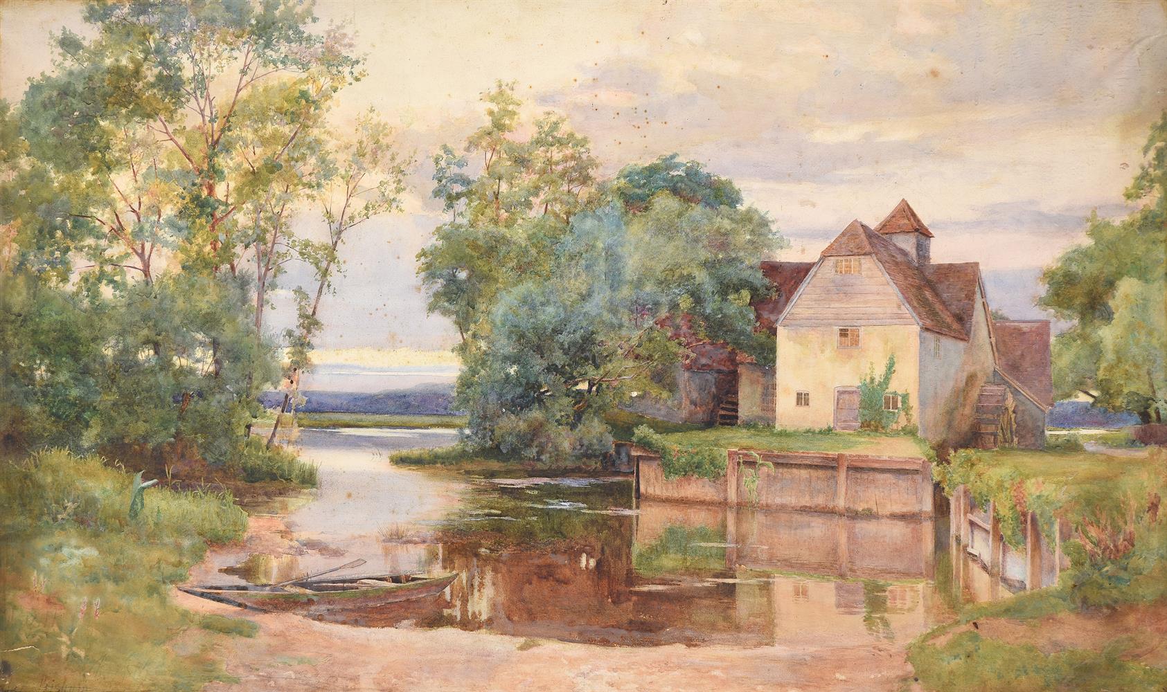 WALTER FOLLEN BISHOP (BRITISH 1856-1936), LANDSCAPE WITH A WATERMILL