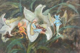 JOHN ANSTER FITZGERALD (BRITISH 1832-1906), FAIRIES ASLEEP IN A FLOWER HEAD