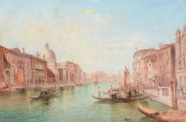 ALFRED POLLENTINE (BRITISH 1836-1890), THE GRAND CANAL WITH THE CHURCH OF SAN SIMEON PICCOLO