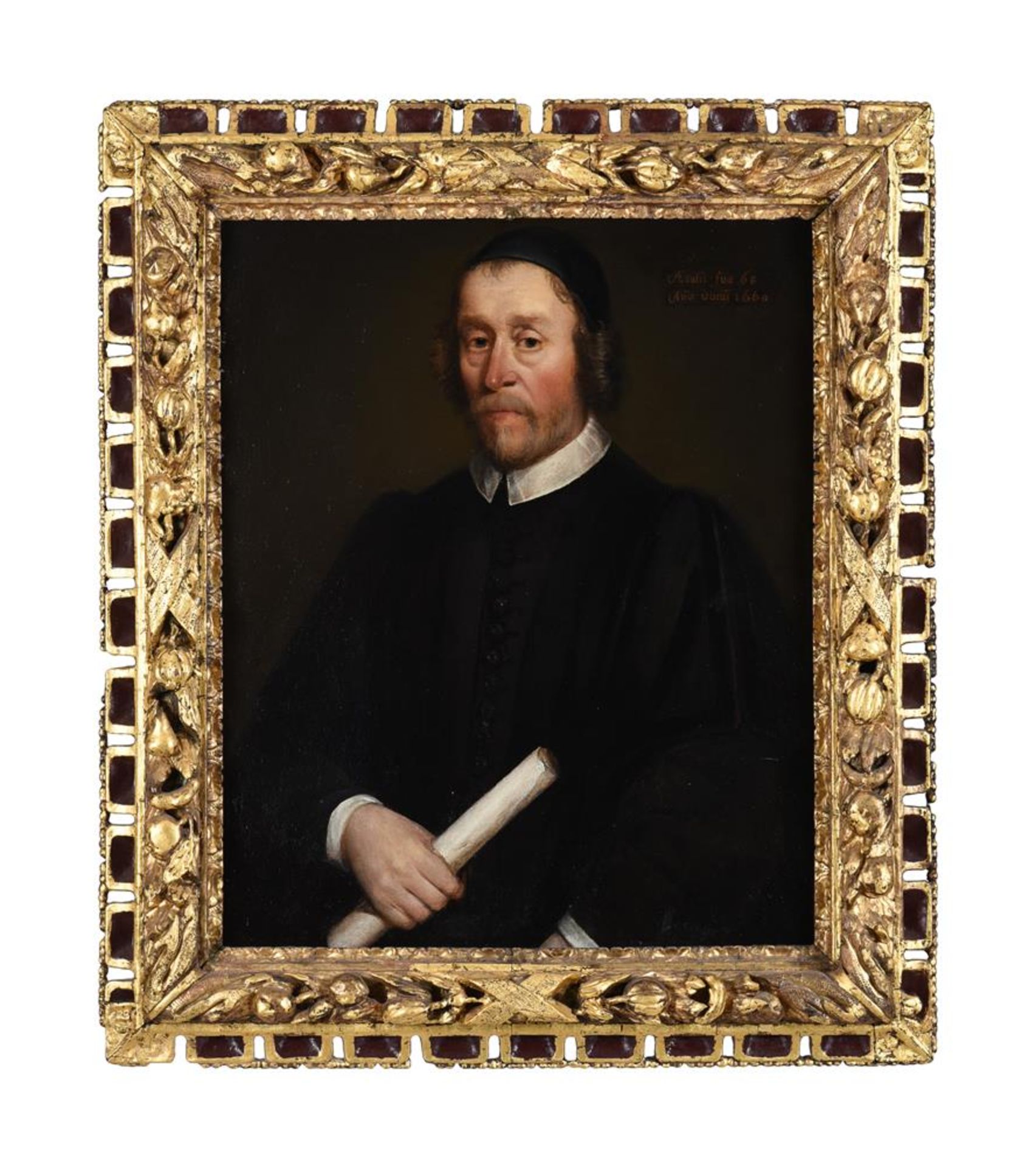 ENGLISH SCHOOL (17TH CENTURY), PORTRAIT OF A GENTLEMAN AGED 68 - Image 2 of 4