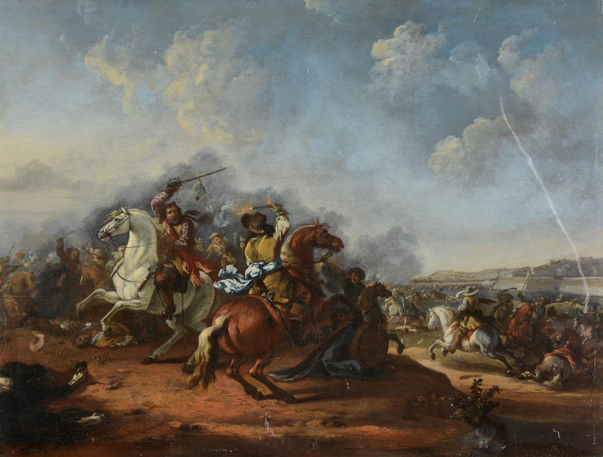 ATTRIBUTED TO HENDRICK VERSCHURING (DUTCH 1627-1690), A CAVALRY SKIRMISH