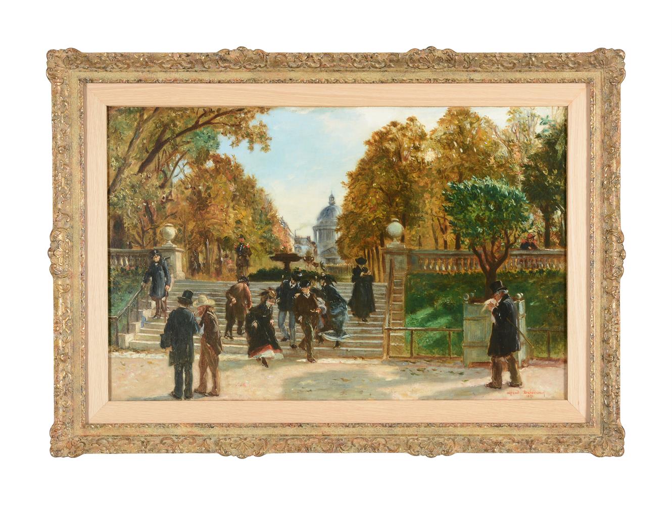 ALFRED DEHODENCQ (FRENCH 1822-1882), FIGURES IN THE JARDIN DU LUXEMBOURG, PARIS - Image 2 of 4