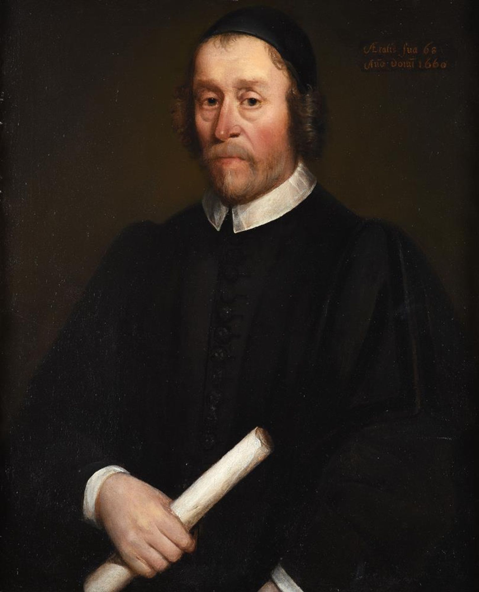 ENGLISH SCHOOL (17TH CENTURY), PORTRAIT OF A GENTLEMAN AGED 68