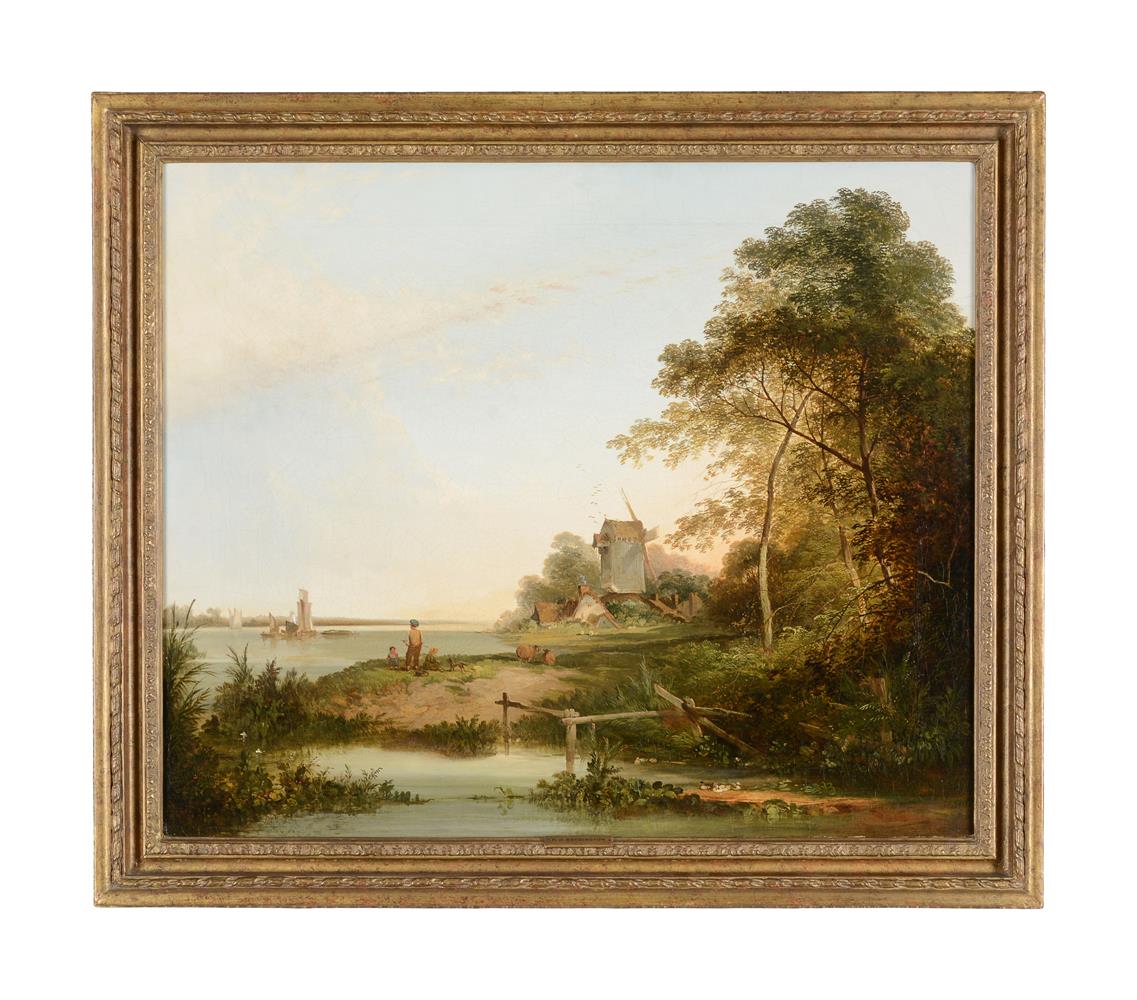 HENRY JOHN BODDINGTON (BRITISH 1811-1865), RIVERSCAPE WITH A WINDMILL - Image 2 of 3