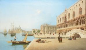 ITALIAN SCHOOL (19TH CENTURY), VIEW OF THE DOGE'S PALACE FROM THE RIVA DEGLI SCHIAVONI