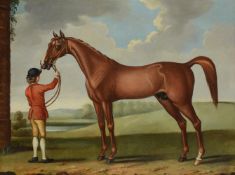 FOLLOWER OF JOHN WOOTTON, A HORSE HELD BY A GROOM