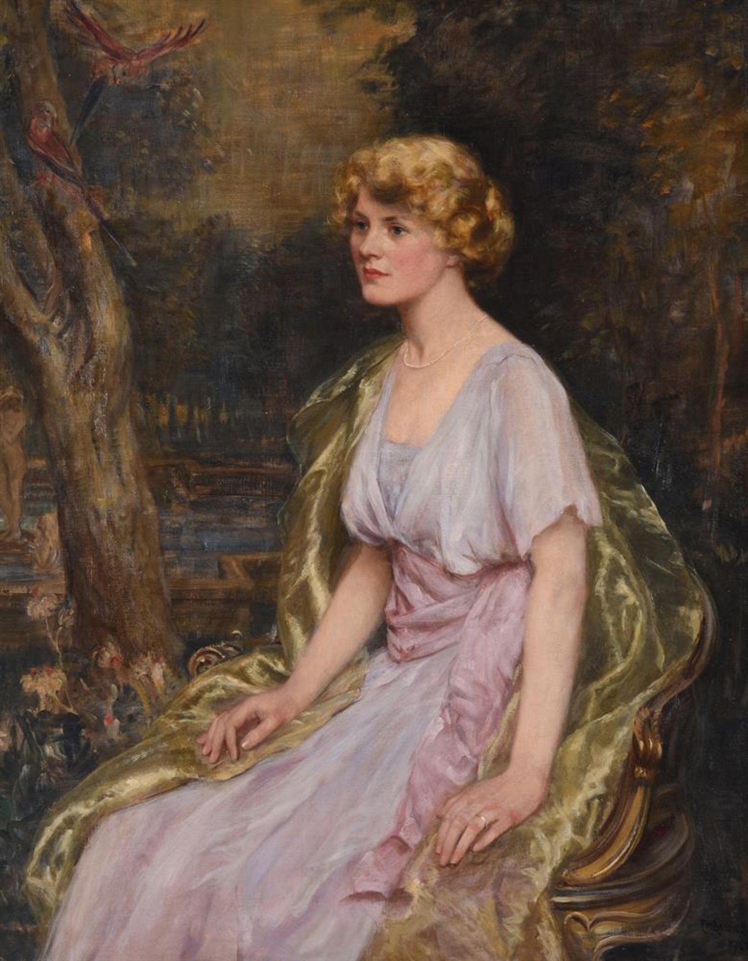 λ FRANK MOSS BENNETT (BRITISH 1874-1952), PORTRAIT OF BESSIE, 7TH VISCOUNTESS GORT - Image 2 of 3