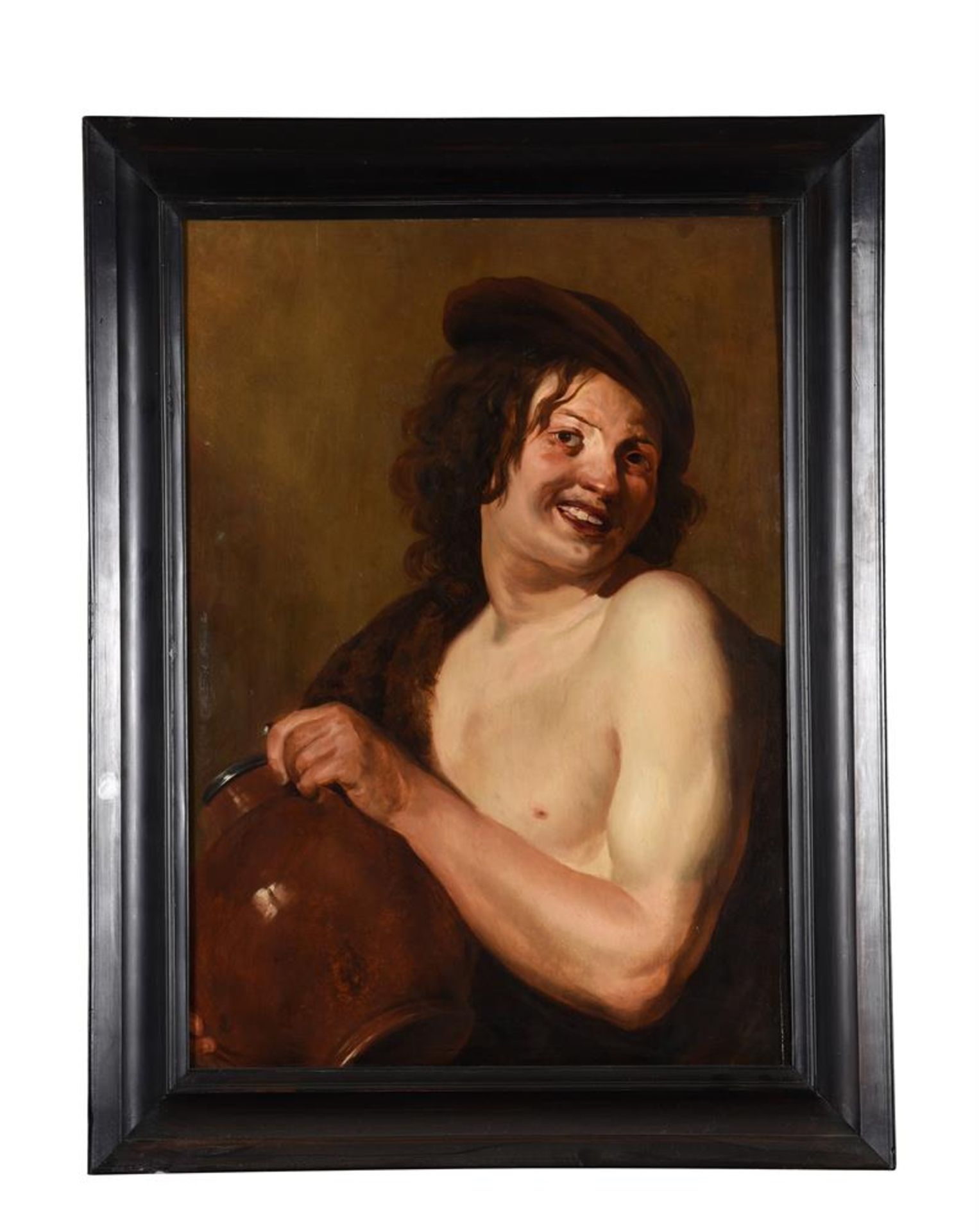 CIRCLE OF THEODOOR ROMBOUTS (FLEMISH 1597-1637), PORTRAIT OF A BOY HOLDING A JUG OF ALE - Image 2 of 4