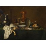 FOLLOWER OF WILLEM CLAESZ HEDA, A STILL LIFE WITH SILVERWARE