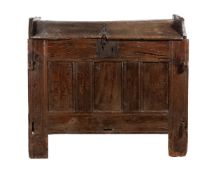AN OAK CLAMP FRONT ARK OR HUTCH, 17TH CENTURY OR EARLIER