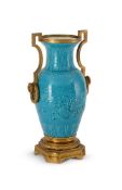 A FRENCH ORMOLU MOUNTED CHINOISERIE VASE, ATTRIBUTED TO THEODORE DECK, LATE 19TH CENTURY