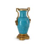 A FRENCH ORMOLU MOUNTED CHINOISERIE VASE, ATTRIBUTED TO THEODORE DECK, LATE 19TH CENTURY